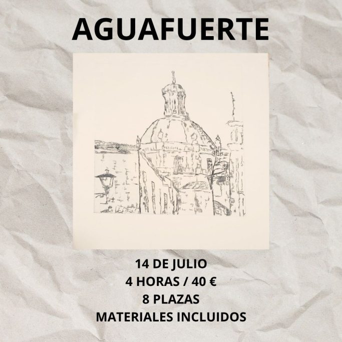 Dibujo del exterior de un edificio con cúpula, detalles sobre un evento de aguafuerte.